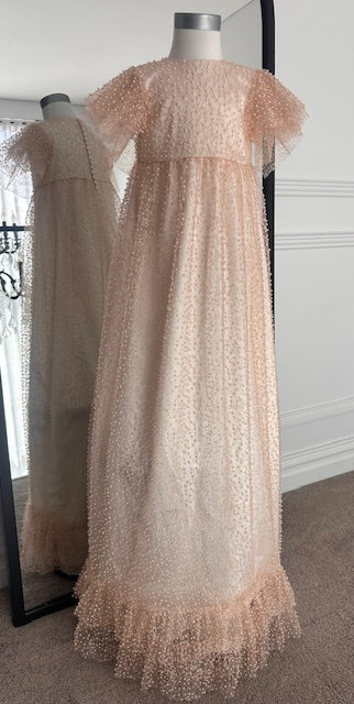 Ivy Pearl Luxury Christening Gown – Handmade Girls Baptism Dress