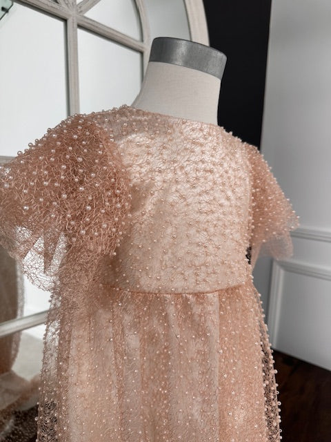 Ivy Pearl Luxury Christening Gown – Handmade Girls Baptism Dress