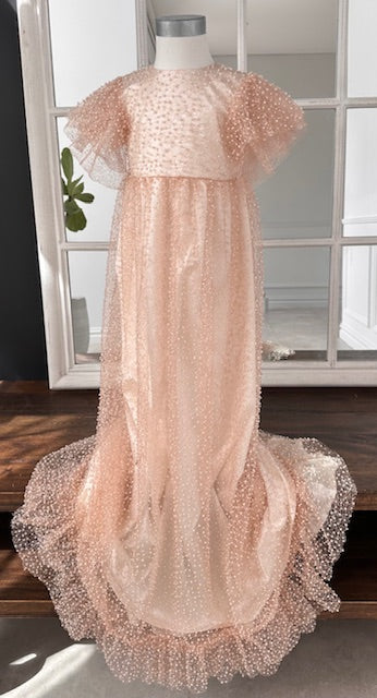 Ivy Pearl Luxury Christening Gown – Handmade Girls Baptism Dress